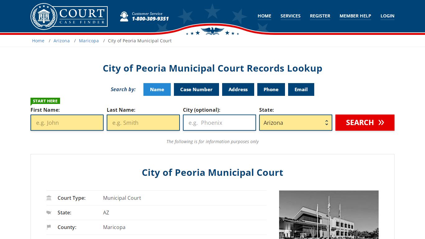 City of Peoria Municipal Court Records Lookup